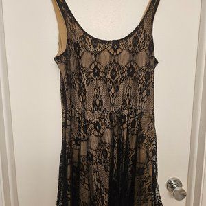 Black Lace Short Dress - large